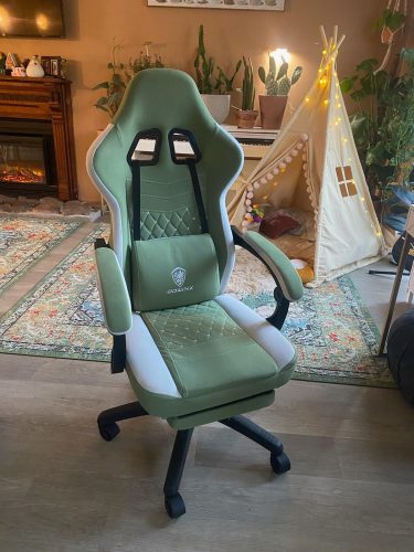 Dowinx Gaming Chair Breathable Fabric Computer Chair with Pocket Spring Cushion, Comfortable Office Chair with Gel Pad and Stora photo review